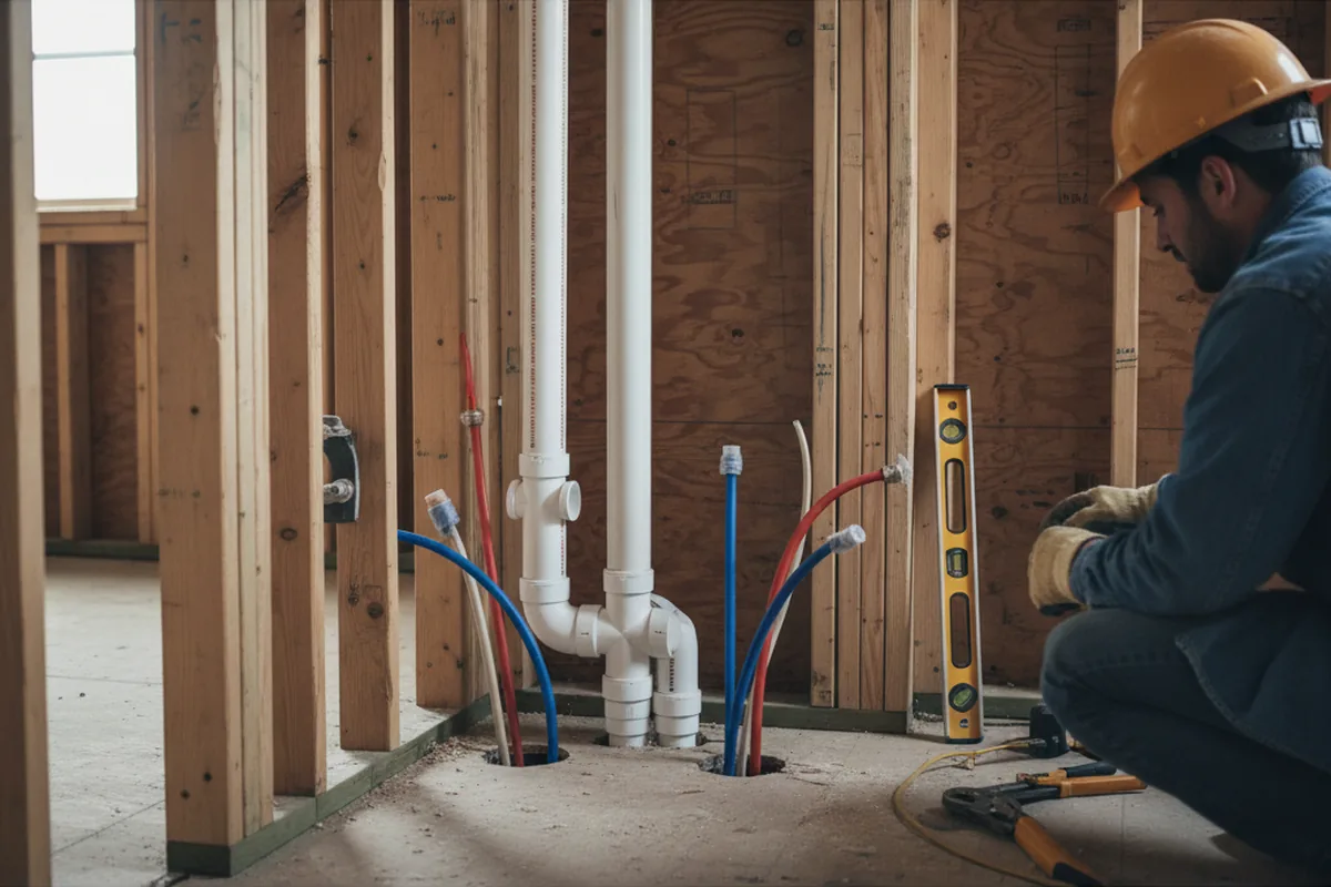 Drain and supply rough-in during Garbage Disposal Repair in Wheatcroft